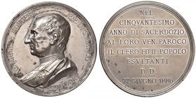 MEDAGLIE - CITTA' - Milano - Medaglia 1886 - Michele Mongeri - 50° Anniversario di Sacerdozio - Busto a s /R Dedica su otto righe MB Opus: L. Pogliagh...