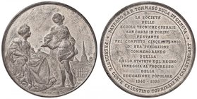 MEDAGLIE - CITTA' - Torino - Medaglia 1848-1898 50° Scuole tecniche operaie - Allegoria /R Dedica su 14 righe ZI Opus: G. Tua Ø 60
SPL