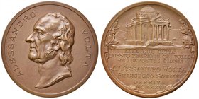 MEDAGLIE - PERSONAGGI - Alessandro Volta (1745-1827) - Medaglia 1927 - Centenario della morte - Testa a s. /R Tempio voltiano AE Opus: Caimi Ø 60
qFD...