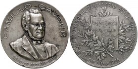 MEDAGLIE - PERSONAGGI - Camillo Benso conte di Cavour (1810-1861) - Medaglia 1910 - Centenario della nascita MB Ø 56 Colpetti
BB+
