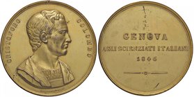 MEDAGLIE - PERSONAGGI - Cristoforo Colombo (1451-1506) - Medaglia 1846 - Congresso degli scienziati a Genova - Busto a d. /R Scritta Martini 1736 MD O...