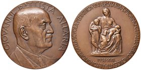 MEDAGLIE - PERSONAGGI - Giovanni Battista Allaria (pediatra) (†1952) - Medaglia 1938 - XVII - Busto a d. /R La Maternità seduta con due fanciulli AE O...