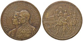 MEDAGLIE ESTERE - ROMANIA - Ferdinando I (1914-1927) - Medaglia 1922 - Per l'incoronazione a Re - Busti a s. /R Scena dell'incoronazione BR Ø 46
BB+