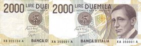 CARTAMONETA - BANCA d'ITALIA - Repubblica Italiana (monetazione in lire) (1946-2001) - 2.000 Lire - Marconi 1993 e 2001 R Sostitutiva XA e XB Lotto di...