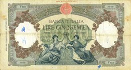 CARTAMONETA - BANCA d'ITALIA - Repubblica Italiana (monetazione in lire) (1946-2001) - 5.000 Lire - Rep. Marinare (medusa) 13/08/1956 Alfa 790; Lireur...