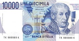 CARTAMONETA - BANCA d'ITALIA - Repubblica Italiana (monetazione in lire) (1946-2001) - 10.000 Lire - Volta 19/08/1998 Alfa 876; Lireuro 76K Fazio/Amic...