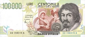CARTAMONETA - BANCA d'ITALIA - Repubblica Italiana (monetazione in lire) (1946-2001) - 100.000 Lire - Caravaggio 2° tipo 1997 Alfa 934sp; BI 85Da RR S...