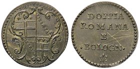 PESI MONETALI - BOLOGNA - Governo Popolare (1796-1797) - Doppia - Stemma /R Scritta (BR g. 5,48) Ø 25 Graffi al R/
SPL