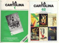 BIBLIOGRAFIA NUMISMATICA - RIVISTE Arrasich Furio - La Cartolina -1981/84 - Numeri 1/16 e 1986/1993 numeri 21/62 Opera fondamentale in 4 volumi rilega...