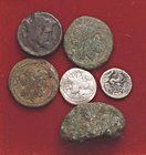 LOTTI - Repubblicane 2 denari e 3 bronzi e un frammento di aes rude Lotto di 6 monete
med. MB