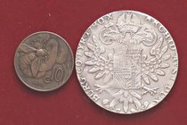 LOTTI - Falsi (da studio, moderni, ecc.) 10 centesimi 1919 e tallero 1780 Lotto di 2 monete
BB