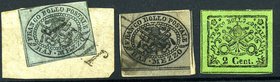 AREA ITALIANA - STATO PONTIFICIO - Antichi Stati - Posta Ordinaria 1852-1867 Mezzo baj (2) e 2 Cent. - /R (1/2 e 13) 2 cent. Linguellato - Cat. 570
U...