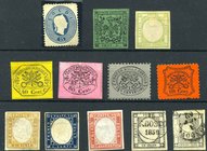 AREA ITALIANA - STATO PONTIFICIO - Antichi Stati - Posta Ordinaria Lotto di 12 francobolli degli antichi stati Cat. 500
SG