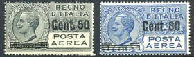AREA ITALIANA - ITALIA REGNO - Posta Aerea 1927 Soprastampati (8/9) Cat. 250 €
NN
