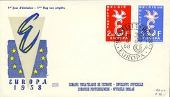 FILATELIA - EUROPA - C.E.P.T. - Posta Ordinaria 1958 Annata completa - 17 Valori Lotto di 8 buste
FDC