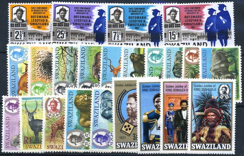 OLTREMARE - SWAZILAND - Posta Ordinaria 1969 Soggetti diversi Yv. 161/75 In aggi...