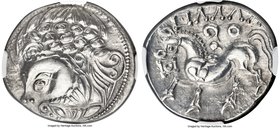 EASTERN EUROPE. Ca. 3rd-2nd centuries BC. AR tetradrachm (24mm, 12.04 gm, 4h). NGC Choice AU 5/5 - 4/5. ‘Zickzackgruppe' type imitating Philip II of M...