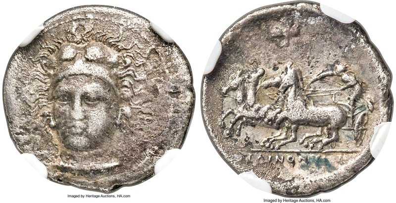 SICILY. Selinus. Ca. 410 BC. AR hemidrachm (16mm, 1.79 gm, 4h). NGC VF 5/5 - 2/5...