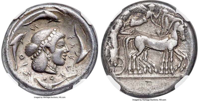 SICILY. Syracuse. Deinomenid Tyranny (ca. 475-470 BC). AR tetradrachm (24mm, 17....