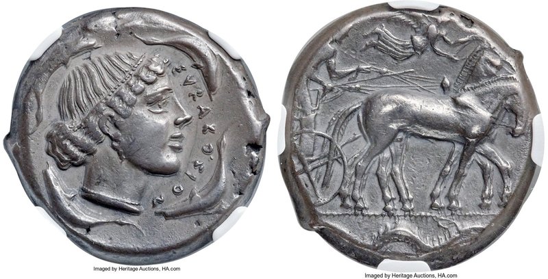 SICILY. Syracuse. Second Democracy (ca. 450-440 BC). AR tetradrachm (25mm, 17.24...