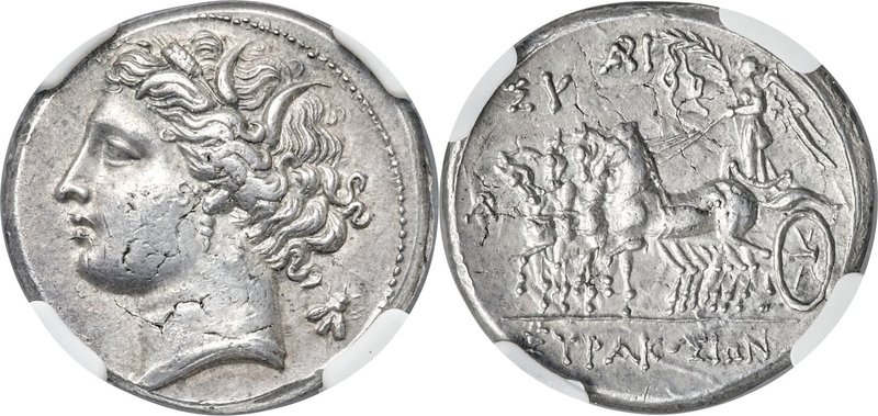 SICILY. Syracuse. Fifth Republic (Democracy) (214-212 BC). AR 8-litrae (21mm, 6....