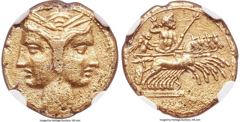 ZEUGITANA. Carthage. Ca. 216-211 BC. EL 3/8 shekel (14mm, 2.78 gm, 1h). NGC AU 4...