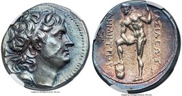 MACEDONIAN KINGDOM. Demetrius I Poliorcetes (306-283 BC). AR tetradrachm (29mm, 17.17 gm, 4h). NGC AU 5/5 - 3/5. Ca. 291-287 BC. Diademed head of Deme...