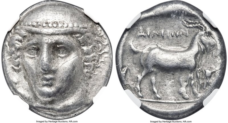 THRACE. Aenus. Ca. 405-356 BC. AR tetradrachm (24mm, 15.03 gm, 12h). NGC Choice ...
