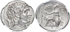 THRACIAN KINGDOM. Lysimachus (305-281 BC). AR tetradrachm (31mm, 16.97 gm, 11h). NGC Choice AU 5/5 - 4/5, Fine Style. Pergamum, ca. 297-281 BC. Diadem...