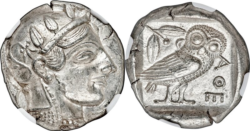ATTICA. Athens. Ca. 465-455 BC. AR tetradrachm (24mm, 17.19 gm, 7h). NGC Choice ...