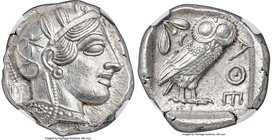 ATTICA. Athens. Ca. 440-404 BC. AR tetradrachm (25mm, 17.21 gm, 9h). NGC MS 5/5 - 5/5. Mid-mass coinage issue. Head of Athena right, wearing crested A...