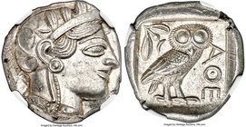 ATTICA. Athens. Ca. 440-404 BC. AR tetradrachm (24mm, 17.20 gm, 2h). NGC MS 5/5 - 5/5. Mid-mass coinage issue. Head of Athena right, wearing crested A...
