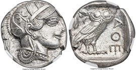ATTICA. Athens. Ca. 440-404 BC. AR tetradrachm (24mm, 17.19 gm, 7h). NGC MS 5/5 - 4/5. Mid-mass coinage issue. Head of Athena right, wearing crested A...