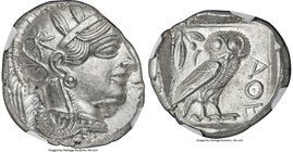 ATTICA. Athens. Ca. 440-404 BC. AR tetradrachm (26mm, 17.24 gm, 10h). NGC MS 4/5 - 4/5. Mid-mass coinage issue. Head of Athena right, wearing crested ...