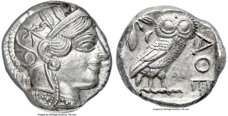 ATTICA. Athens. Ca. 454-404 BC. AR tetradrachm (23mm, 3h). ANACS MS 60. Mid-mass...