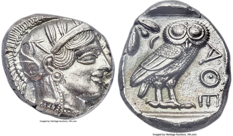 ATTICA. Athens. Ca. 454-404 BC. AR tetradrachm (24mm, 3h). ANACS MS 60. Mid-mass...