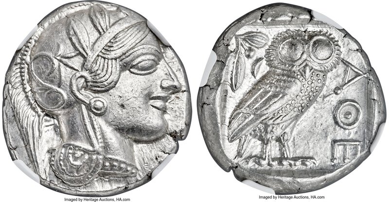 ATTICA. Athens. Ca. 440-404 BC. AR tetradrachm (23mm, 17.20 gm, 2h). NGC Choice ...