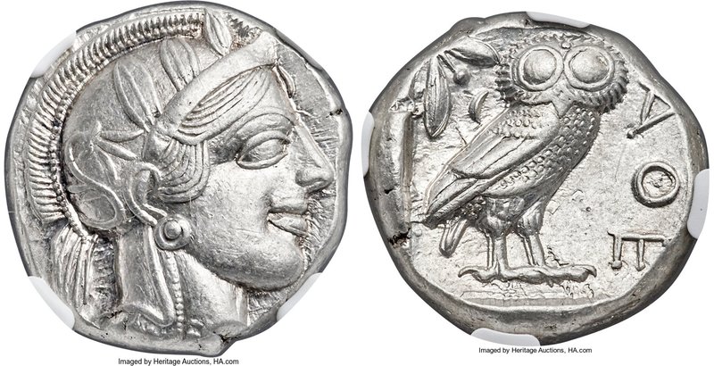 ATTICA. Athens. Ca. 440-404 BC. AR tetradrachm (22mm, 17.15 gm, 7h). NGC Choice ...
