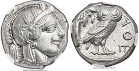 ATTICA. Athens. Ca. 440-404 BC. AR tetradrachm (22mm, 17.15 gm, 7h). NGC Choice AU 5/5 - 5/5, Full Crest. Mid-mass coinage issue. Head of Athena right...