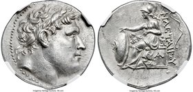 PERGAMENE KINGDOM. Eumenes I (263-241 BC). AR tetradrachm (30mm, 16.91 gm, 1h). NGC MS 5/5 - 3/5. Laureate head of Philetaerus right / ΦIΛETAIΡOY, Ath...