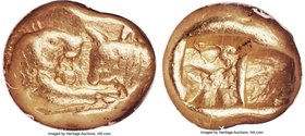 LYDIAN KINGDOM. Croesus (561-546 BC). AV sixth-stater or hecte (9mm, 1.76 gm). NGC VF 5/5 - 4/5. Sardes, 'heavy' standard, ca. 561-550 BC. Confronted ...