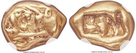 LYDIAN KINGDOM. Croesus (561-546 BC). AV stater (15mm, 8.06 gm). NGC Choice Fine 5/5 - 4/5. Sardes, 'Light' standard, ca. 561-546 BC. Confronted forep...