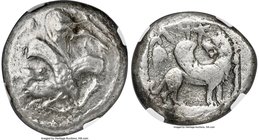 CILICIA. Ura. Ca. mid-5th century BC. AR stater (20mm, 10.13 gm, 1h). NGC Choice VF 4/5 - 3/5. Winged ibex kneeling to left, head reverted / RH (Arama...