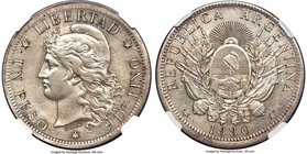 Republic silver Unofficial Restrike Pattern Peso 1880 MS63 NGC, KM-Pn20, Janson-31. A rich silver patina dresses the surfaces of this Pattern issue, c...