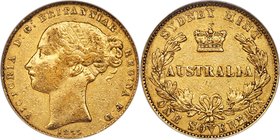 Victoria gold Sovereign 1855-SYDNEY VF35 NGC, Sydney mint, KM2. The key first date of the Sydney Sovereign series. Not all VF coins bear identical app...