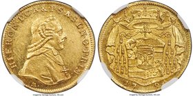 Salzburg. Hieronymus gold Ducat 1794-M MS61 NGC, KM463, Fr-880. An well-struck piece with slightly frosted devices and radiant luster. A light rose to...