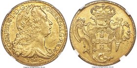 Jose I gold 6400 Reis 1760-R AU58 NGC, Rio de Janeiro mint, KM172.2. A lightly toned example with hardly any noticeable circulation wear and a clean, ...