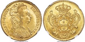 Maria I gold 6400 Reis 1795-R MS63 NGC, Rio de Janeiro mint, KM226.1. A truly handsome piece with a nice, strong strike of Maria, bright mint luster, ...
