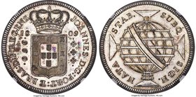 João Prince Regent silver Proof Pattern 960 Reis 1809-R PR62 NGC, Rio de Janeiro mint, KM-Pn8, Bentes-E2.01, LMB-E012. With the transfer of the Portug...