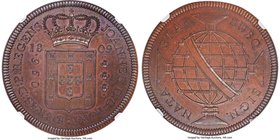 João Prince Regent copper Proof Pattern 960 Reis 1809-R PR65 Brown NGC, Rio de Janeiro mint, KM-Pn12, LMB-E012D, Gomes-E2.04. A wonderful gem represen...